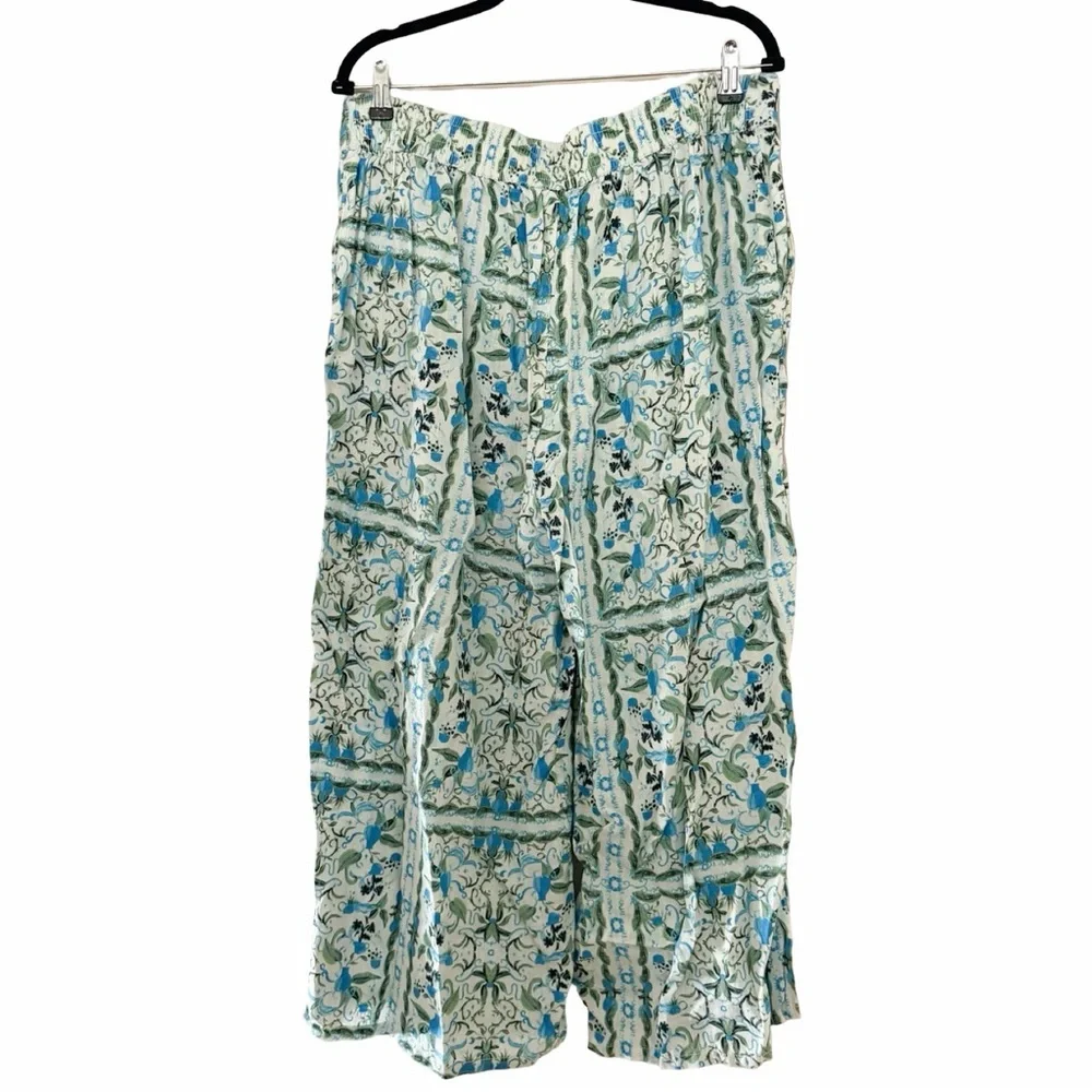JOIE Cropped Boho Patterned Linen Pants Sz XL - Picture 3 of 6
